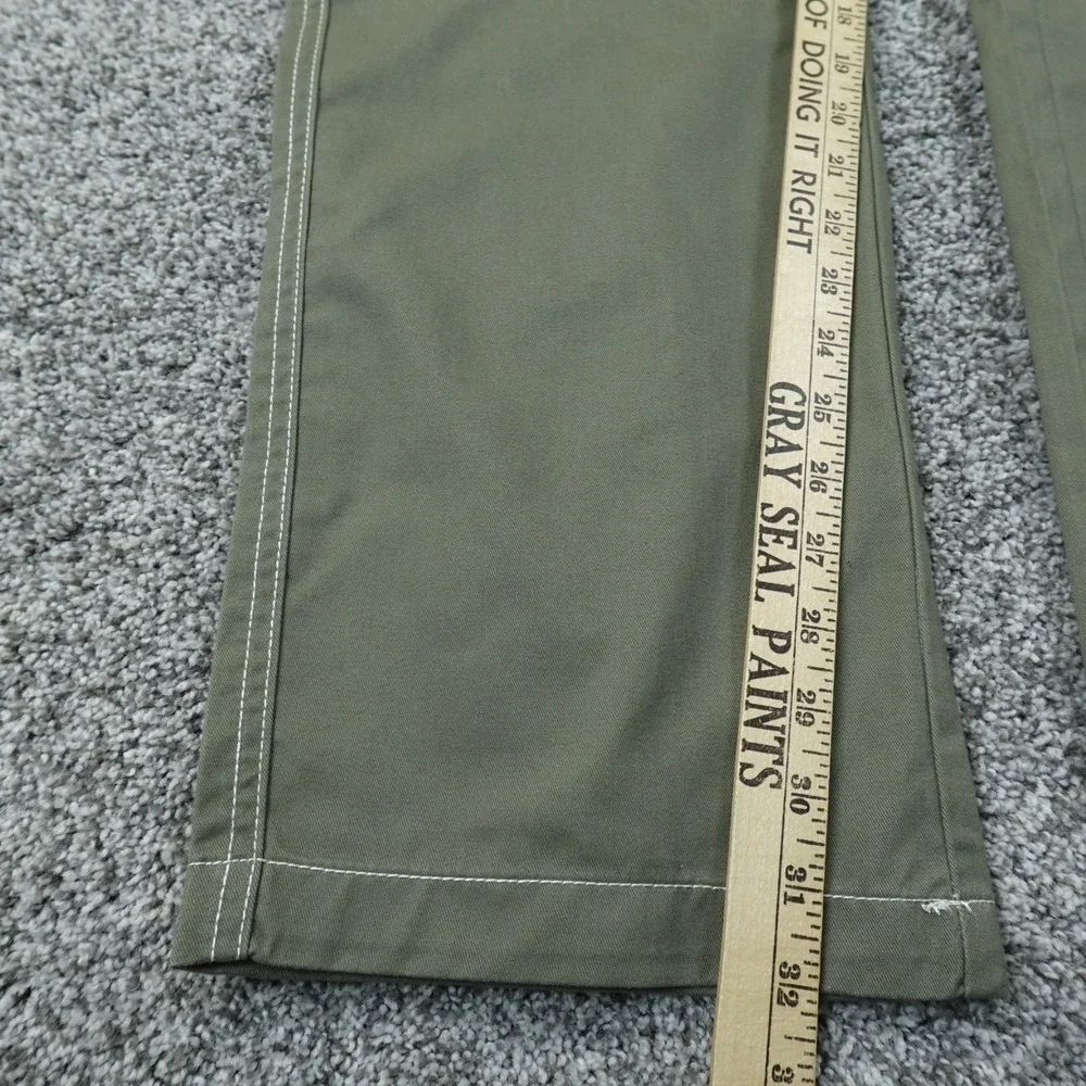 NEW True Religion Pants Mens 34X32 Green Cargo Baggy White Contrast Stitch Y2K